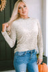 Leopard Frill High Neck Shiny Long Sleeve Top